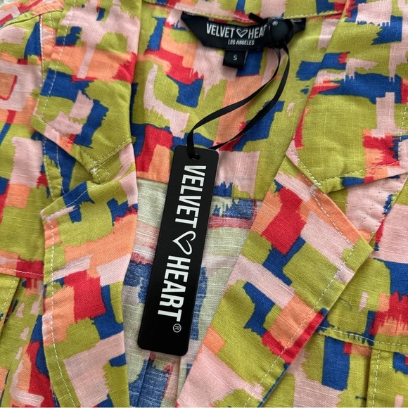 Velvet Heart Mosaic Multicolor Abstract Shirt - NWT szS - Picture 4 of 5